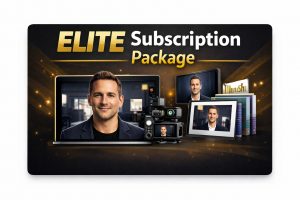ELITE Subscription Package — $2,500/Mo. Up to eight 5-10 minute videos created from your AI Avatar Clone. Offers multiple outfits and backgrounds, ideal for diverse content creation needs. $2,500 AI Clone Creation Package session fee is waived.