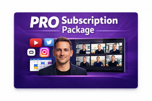 PRO Subscription Package — Regularly $2,500/Mo. My Avatar Clone AI Subscription. Up to four 5-minute videos created from your AI Avatar Clone. Ideal for diverse content creation needs. $2,500 AI Clone Creation Package session fee is waived.